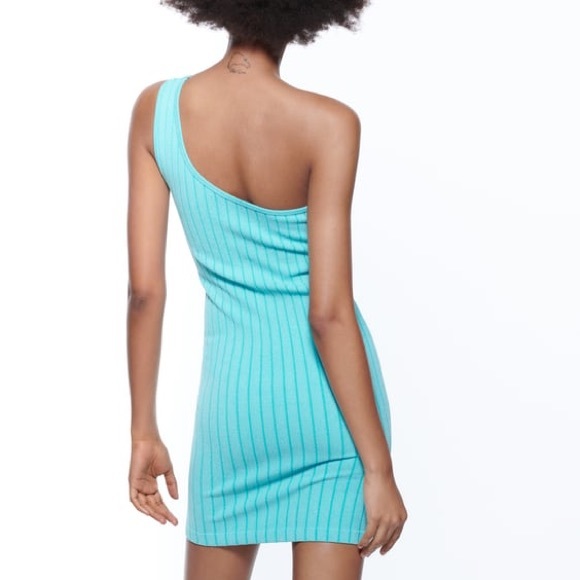 Zara one shoulder body cone dress contour collection ,xs-s ,new - Picture 3 of 4